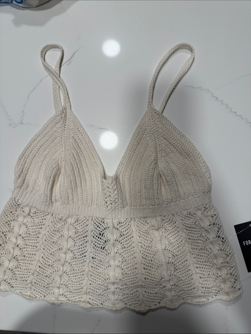 Crochet Bralette Top in Cream